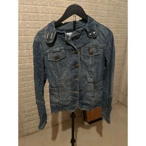 Charlotte Russe Blue Denim Jean Jacket Size S Button Front Women's Fashion‎